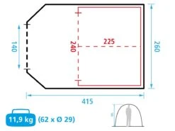 Obelink Benidorm 4 CoolDark Tunnelzelt -Thule || Dometic || Bo-Camp Verkäufe 576613 576613 images other obelink benidorm 4 blue afb7 2 ecommerce